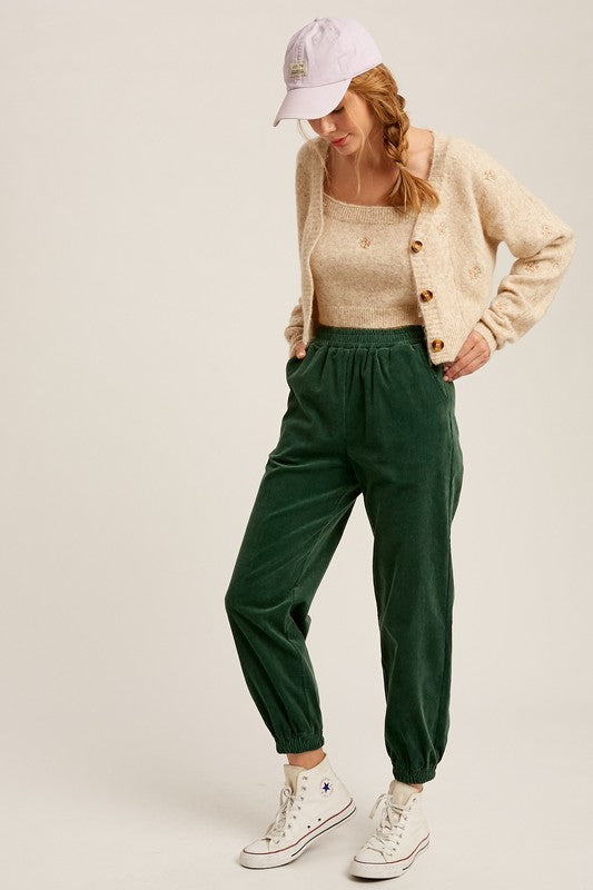 Stretched Corduroy Jogger Pants