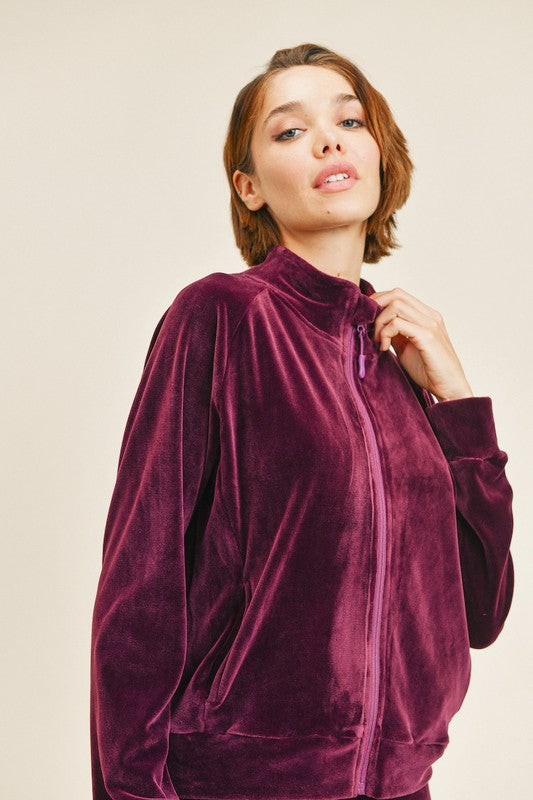 Velour Active Jacket & Legging Set