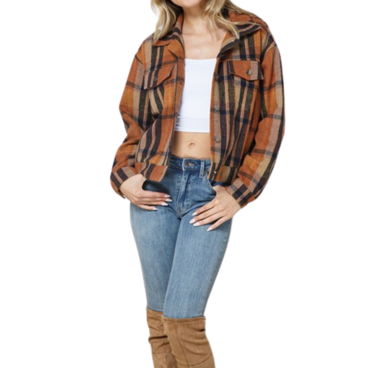 Plaid Band Bottom Jacket