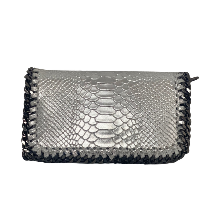 Italian Leather Chain Clutch