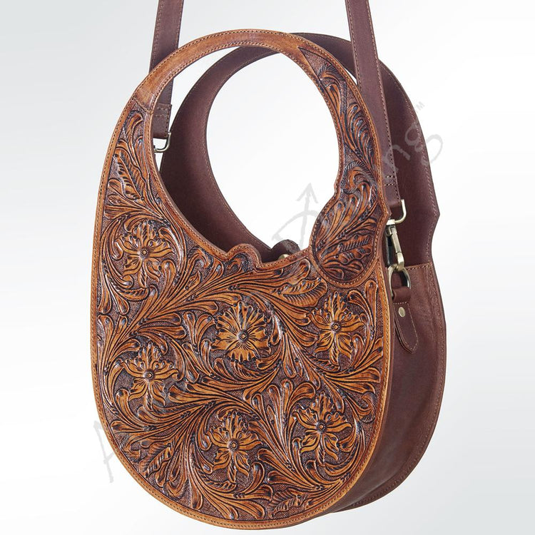 Hand Tooled Rounded Leather Purse