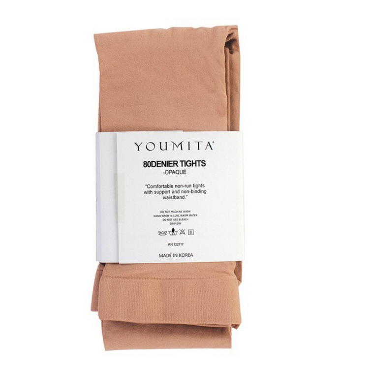 Black and Beige Opaque Tights Regular and Plus Size