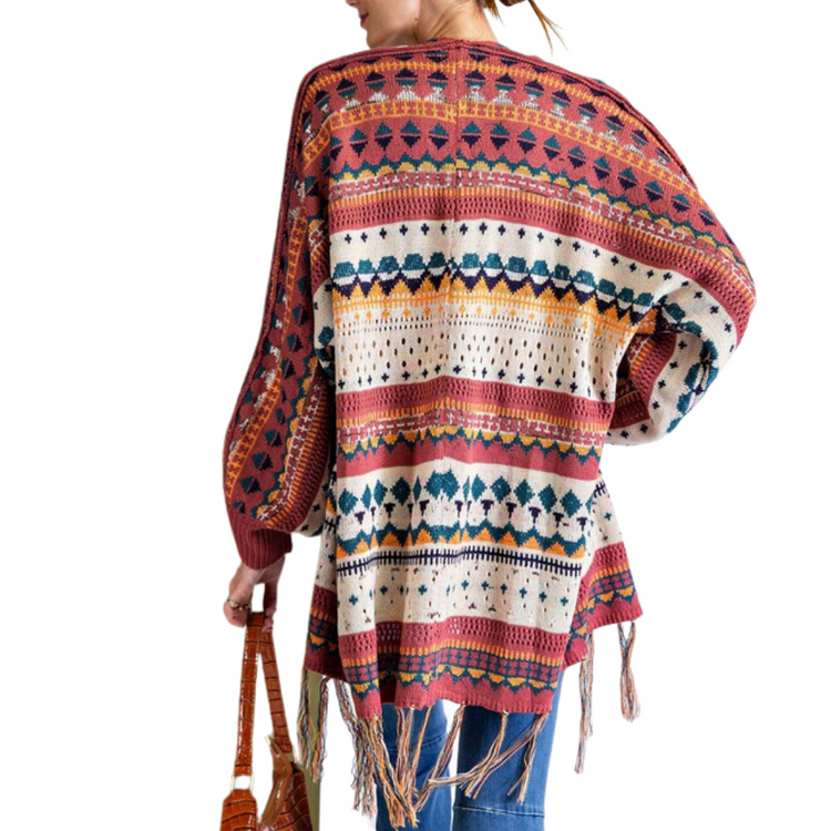 Multi Color Open Cardigan