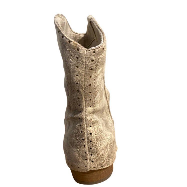 Slouchy Fold-over Cream Bootie Boot