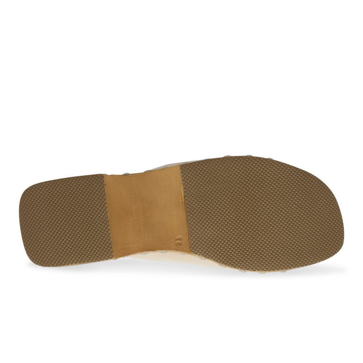 McRoger Ice Ivory Open Toe Double Adjustable Strap Leather Clog