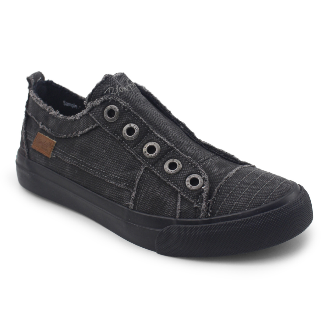 Blowfish Malibu Play Canvas Sneaker in Black Smoked Color Karmic