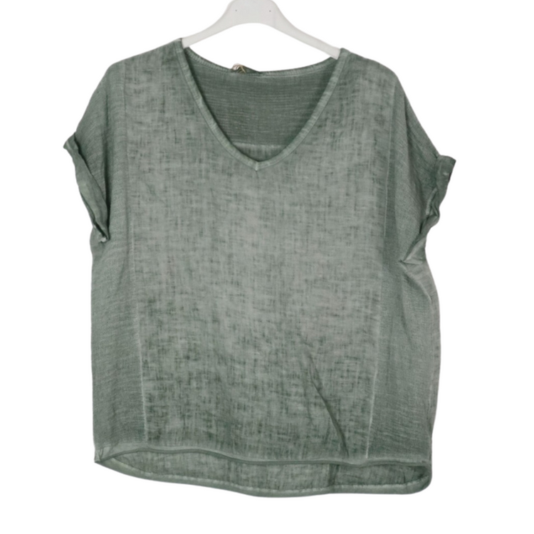 Short Sleeve Linen Short Sleeve Blouse Top