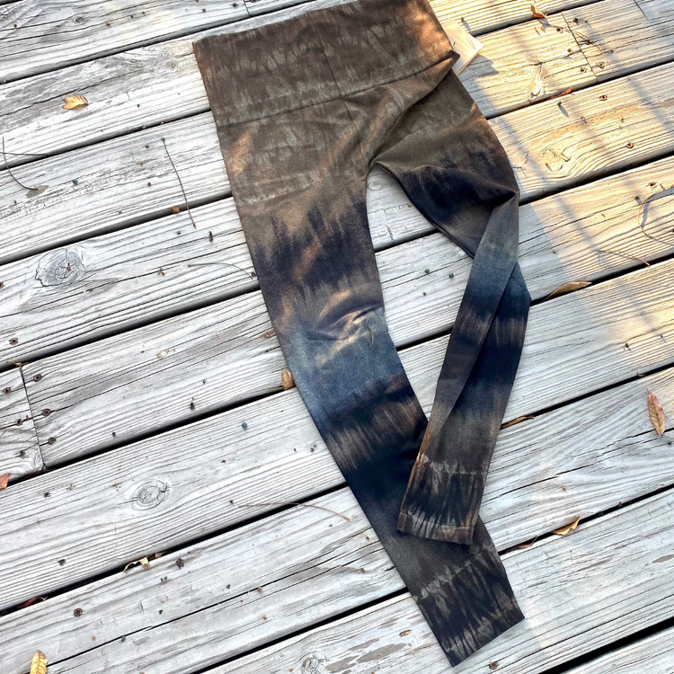 High Waist Full Length Abstract Leggings