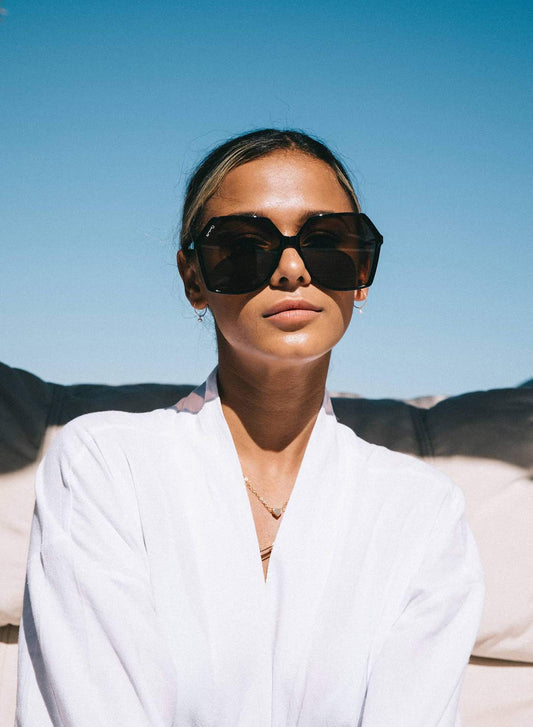 Otra Virgo - Oversized Modern Squared Sunglasses Available in Black or Gold