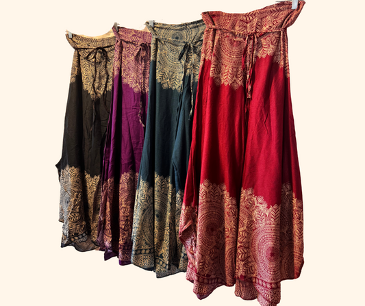 Thailand Boho Cotton Harem Asymmetrical Pants with Various Medallion Prints/Colors