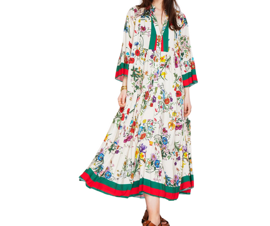 Italian Viscose Floral Maxi Dress