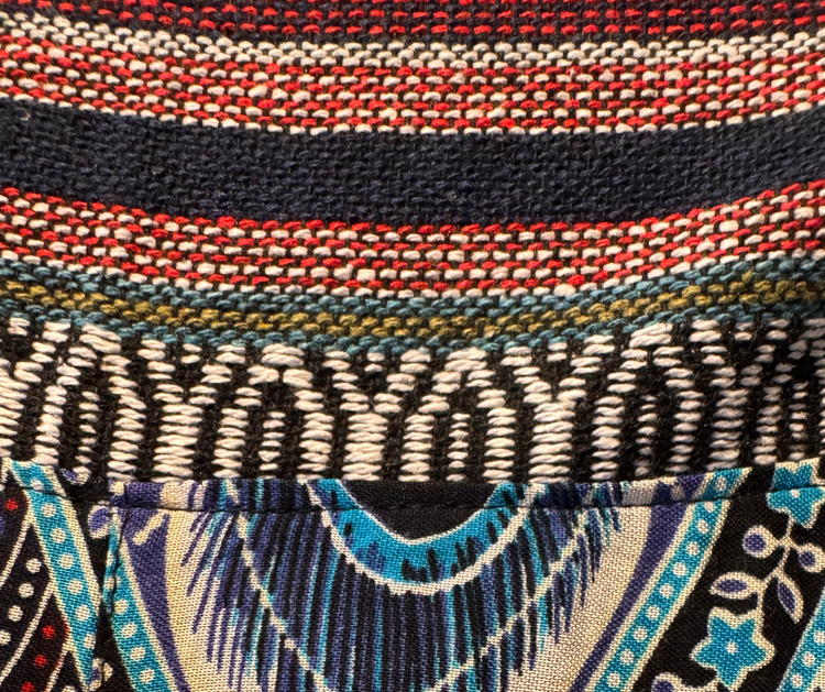 Thailand Boho Cotton Harem Asymmetrical Pants with Embroidered Front Waist Detail