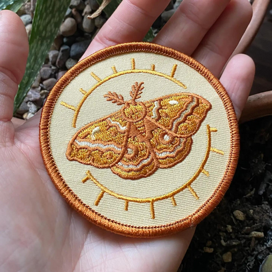 Io Moth Embroidered Iron On Patch