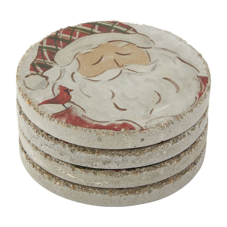 Santa Concrete Coaster Set