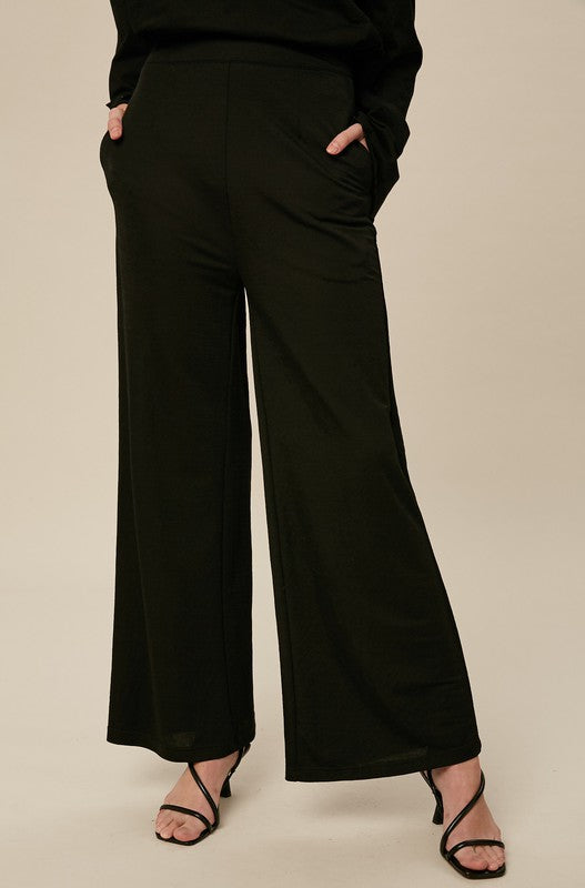 High Waist Soft Touch Wide Leg Trousers