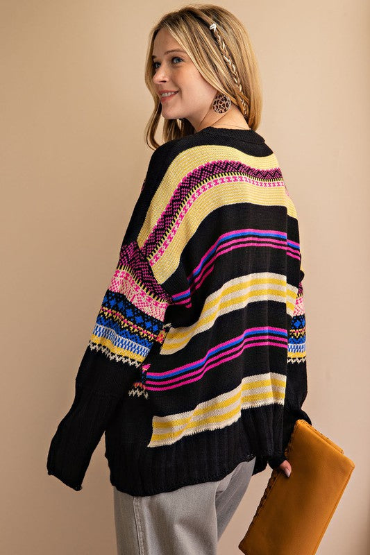 Boho Tribe Inspired Sweater Knit Pullover