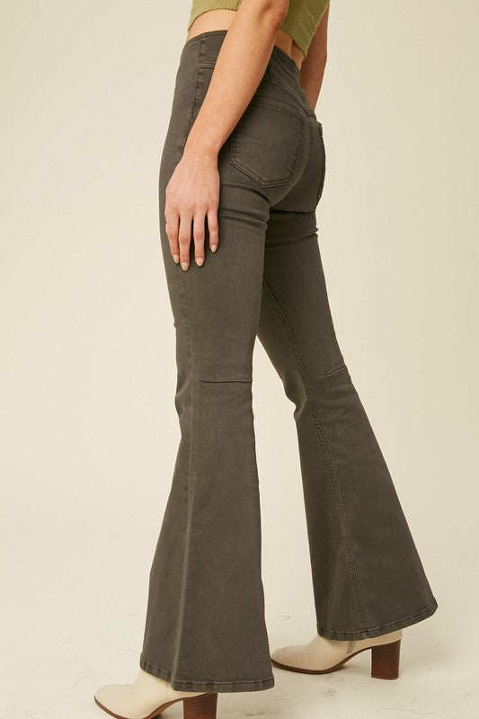 Stretch High Rise Flare Denim Pants