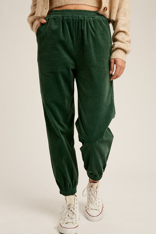 Stretched Corduroy Jogger Pants