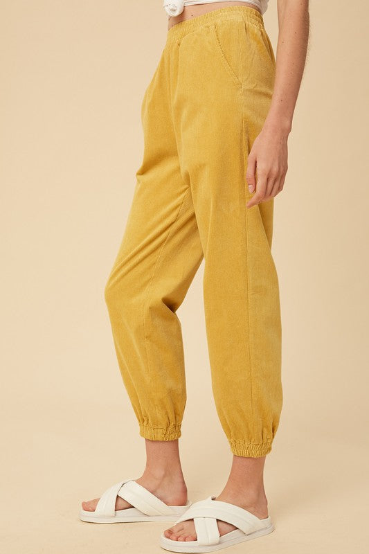 Stretched Corduroy Jogger Pants