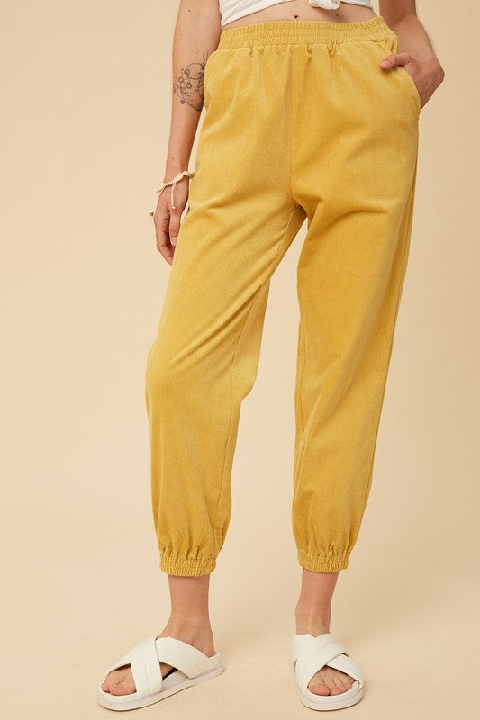 Stretched Corduroy Jogger Pants