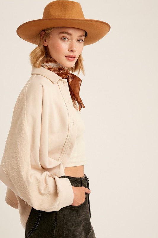 French Terry Dolman Sleeves Shirt Jacket