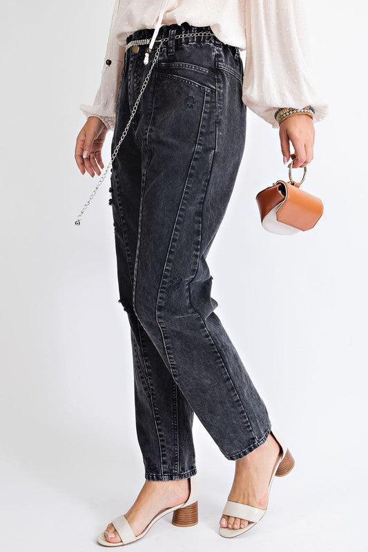 Mineral Washed Boyfriend Pants