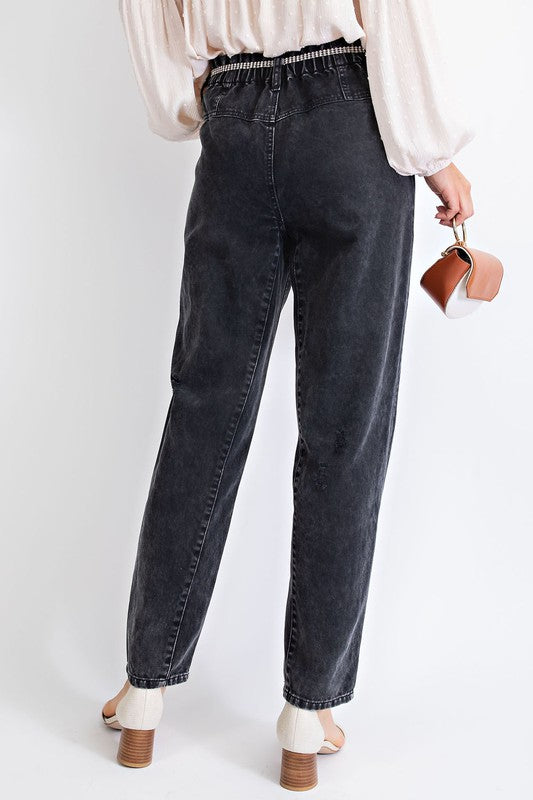 Mineral Washed Boyfriend Pants