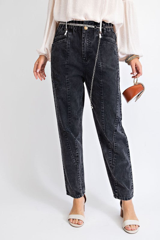 Mineral Washed Boyfriend Pants