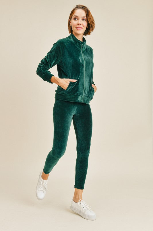 Velour Active Jacket & Legging Set