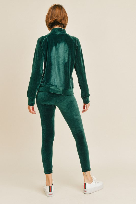 Velour Active Jacket & Legging Set