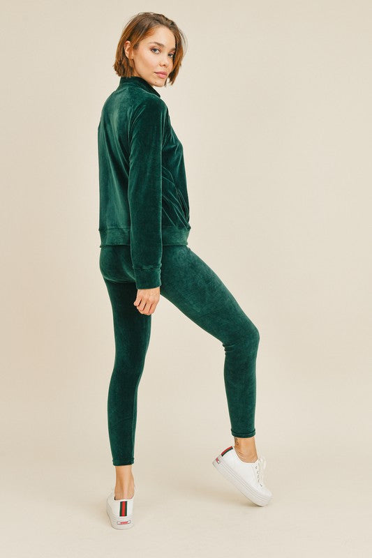 Velour Active Jacket & Legging Set