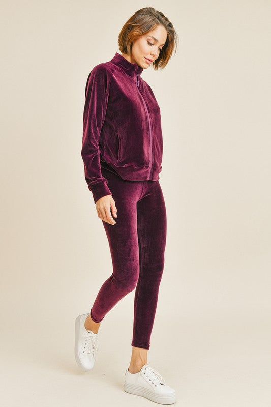 Velour Active Jacket & Legging Set