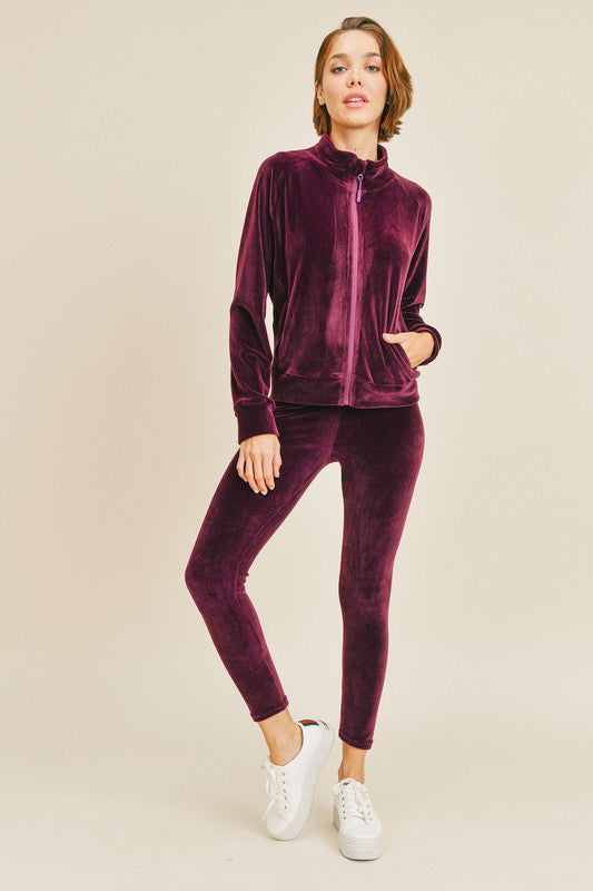 Velour Active Jacket & Legging Set