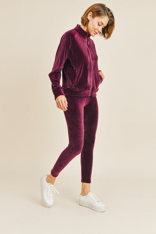 Velour Active Jacket & Legging Set