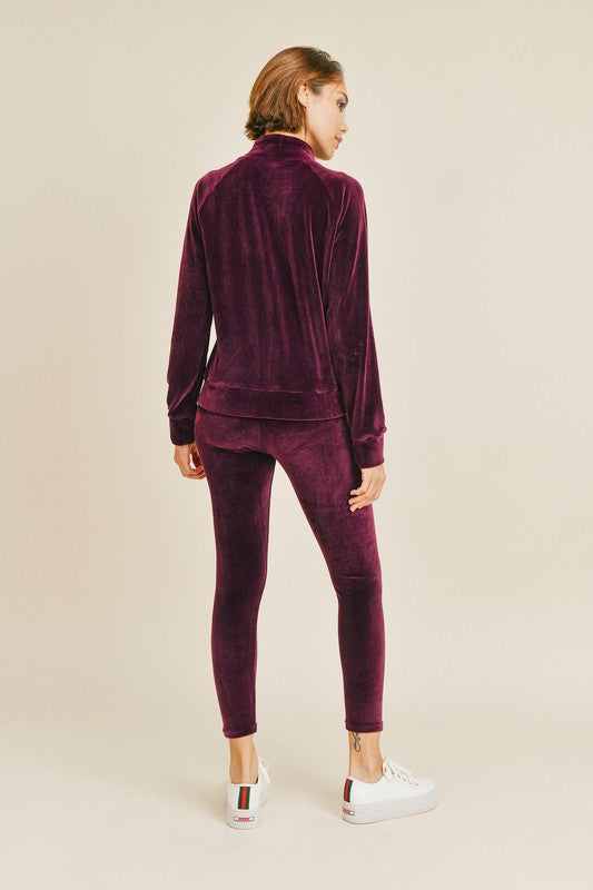 Velour Active Jacket & Legging Set