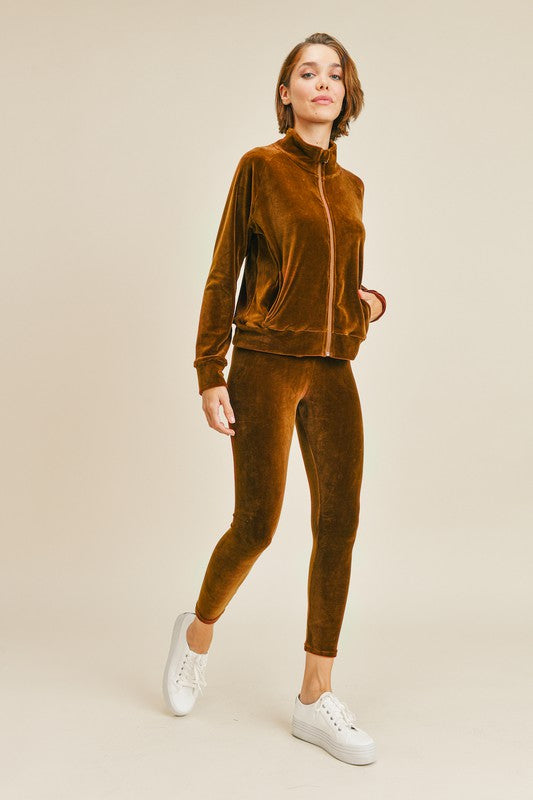 Velour Active Jacket & Legging Set