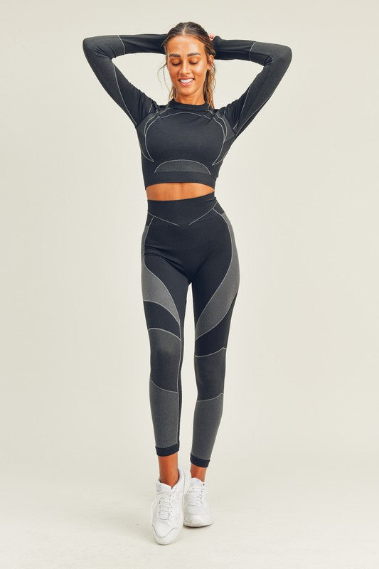 Flex Seamless Long Sleeve Crop Top and Legging Set