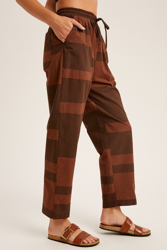 Color Block Striped Woven Slouchy Pants