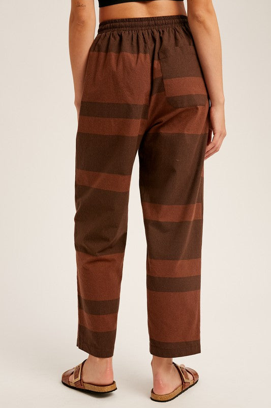 Color Block Striped Woven Slouchy Pants