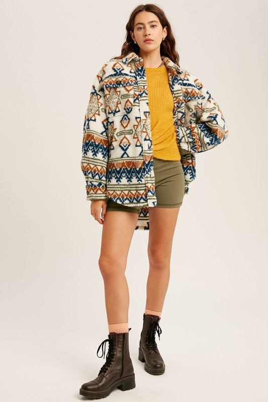 Aztec Sherpa Shacket