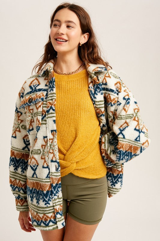 Aztec Sherpa Shacket