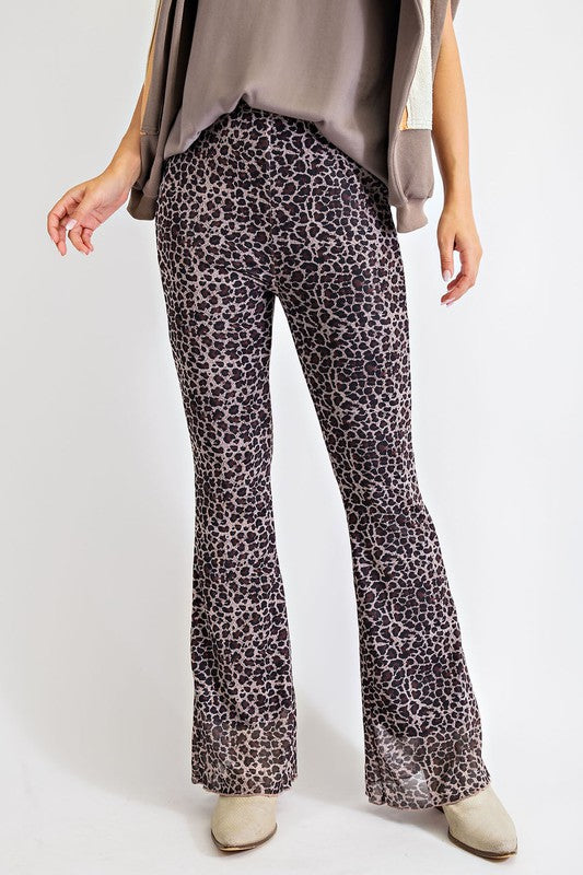 Animal Printed Mesh Lined Pants