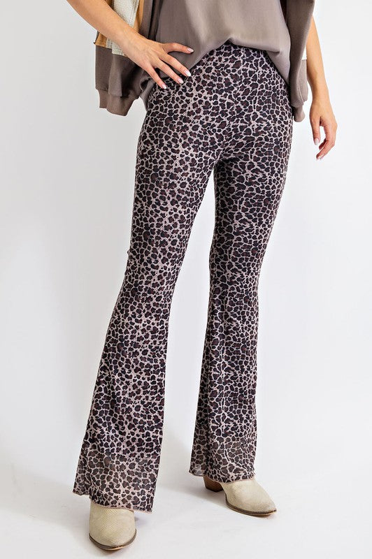 Animal Printed Mesh Lined Pants