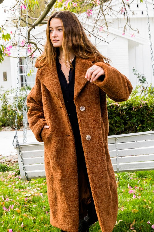 Long Vegan Fur Coat