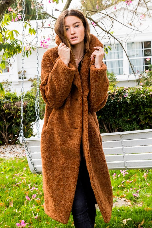 Long Vegan Fur Coat