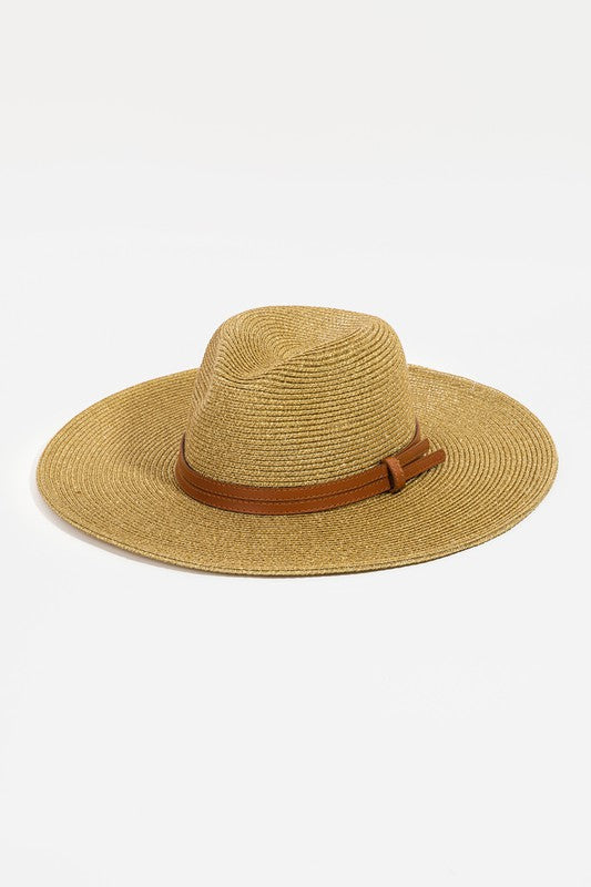 Corduroy Fedora Hat With Double Banded Straps