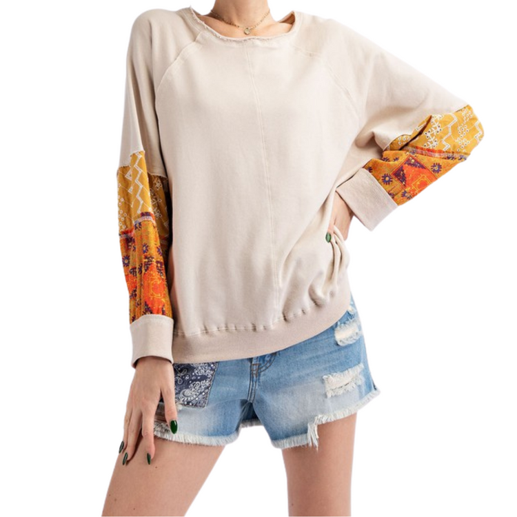 Multi Print Loose Pull Over