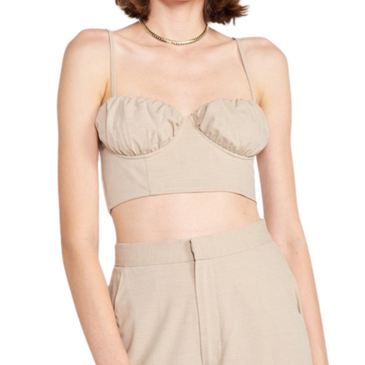 Spaghetti Strap Crop Top with Ruched Bust