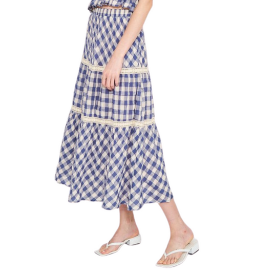 High Waist Gingham Skirt