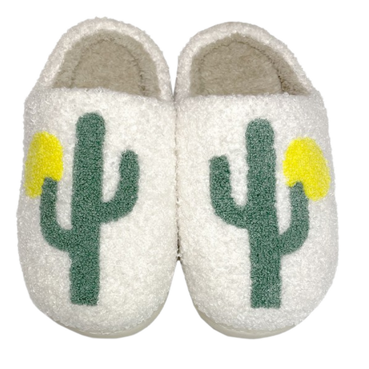 Fuzzy Cactus Slippers